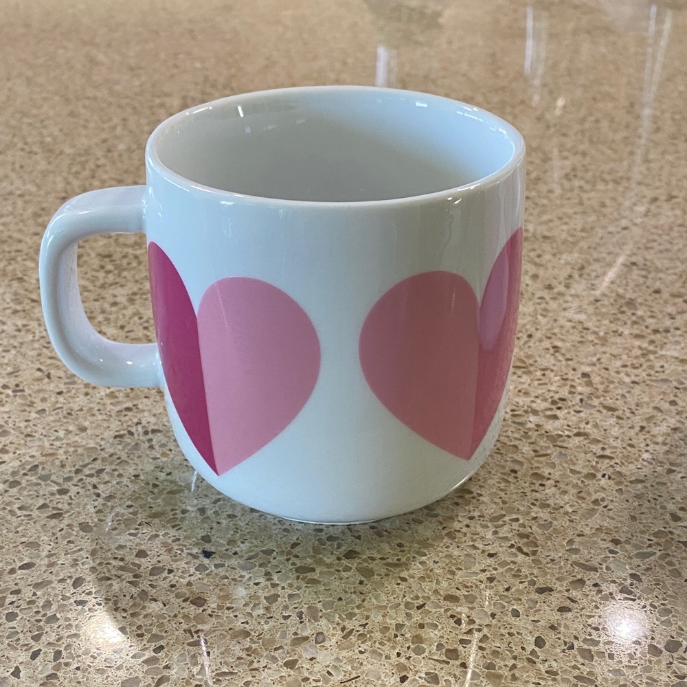 Crate&Barrel Pink Heart Mug